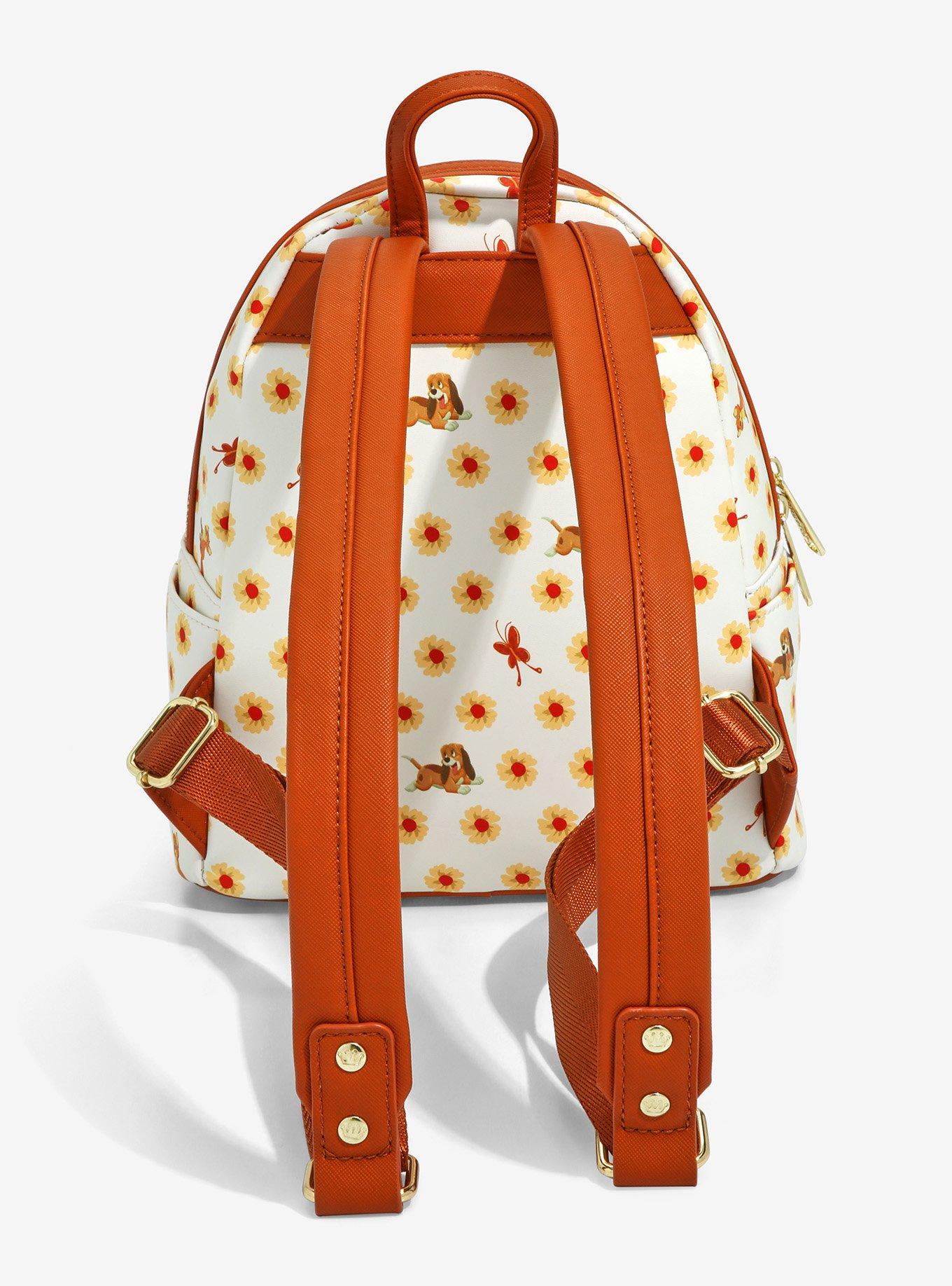 Loungefly Disney The Fox and the Hound Floral Allover Print Mini Backpack - BoxLunch Exclusive, , alternate