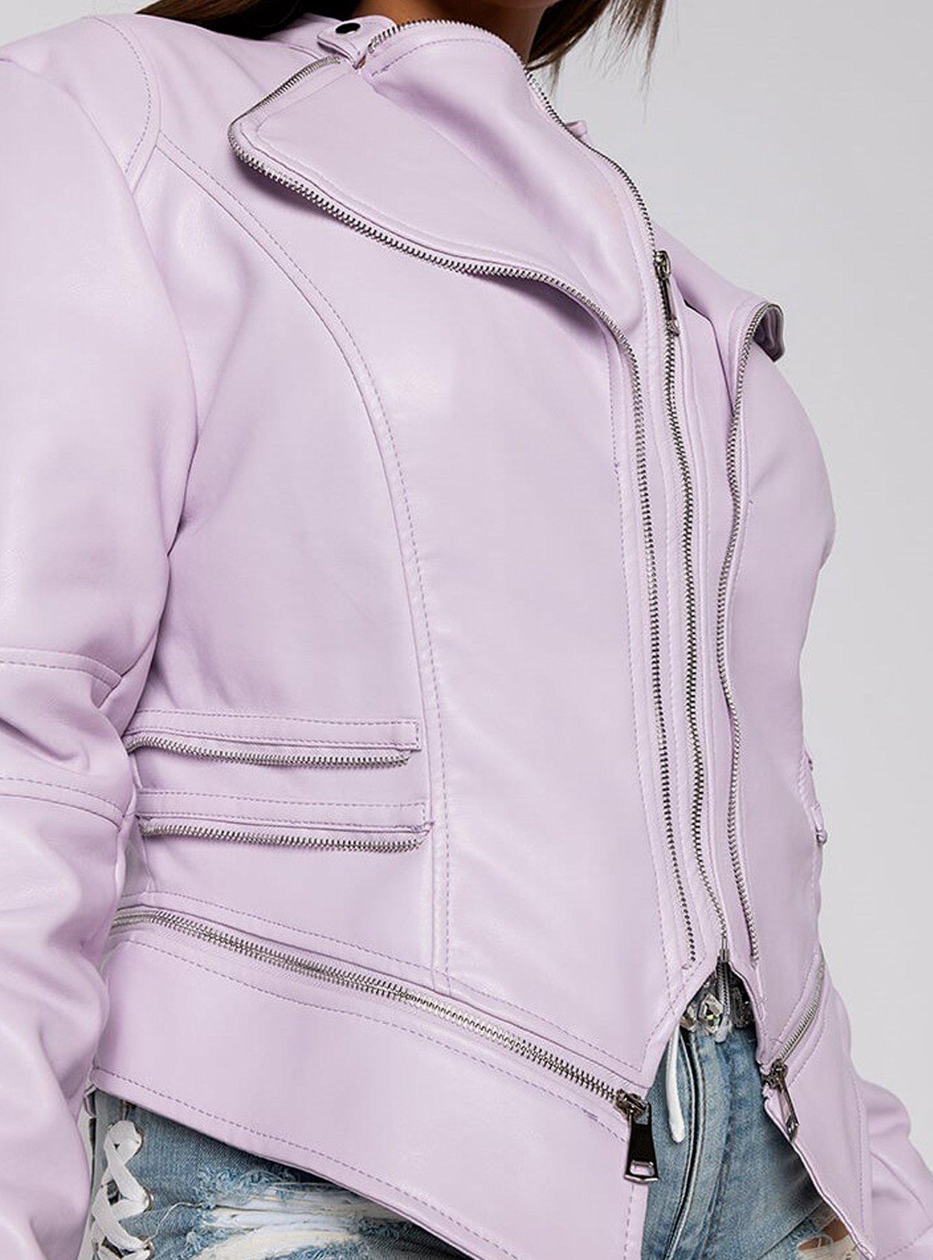 Azalea Wang Something Wonderful Moto Jacket Plus Size, PURPLE, alternate