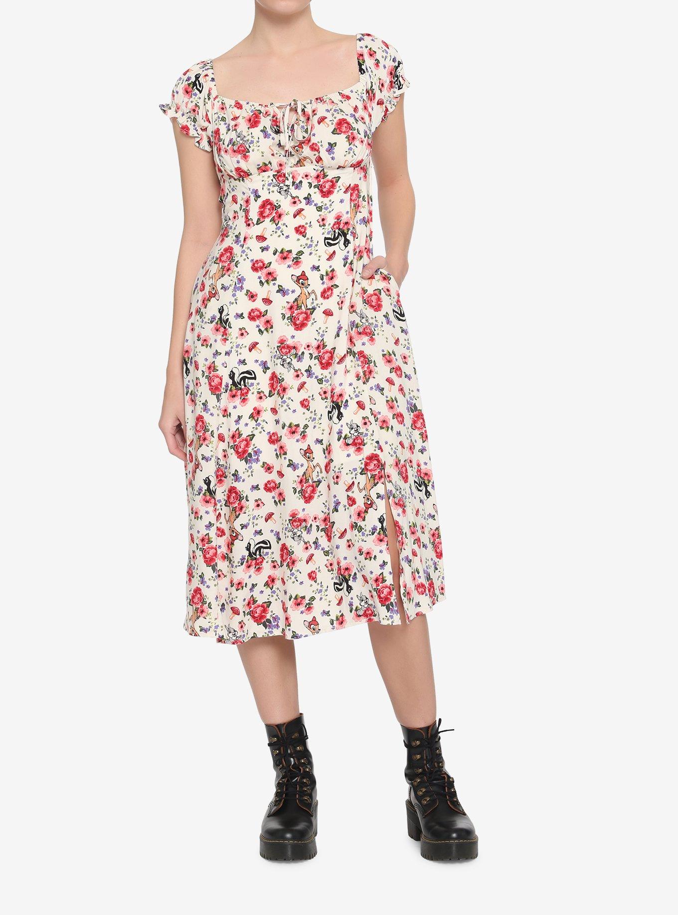 Disney Bambi Floral Puff Sleeve Dress, MULTI, alternate