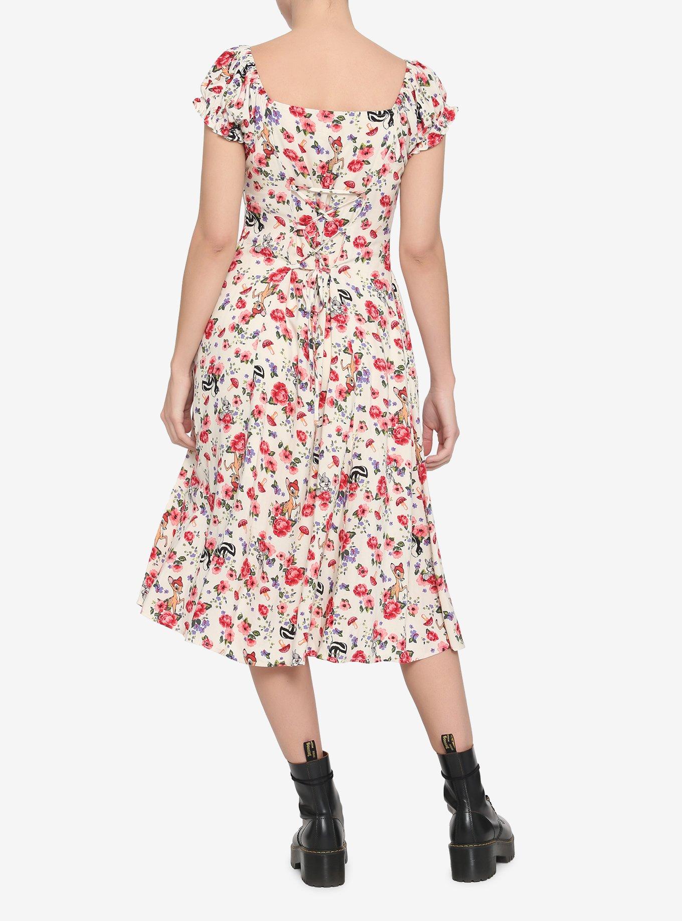 Disney Bambi Floral Puff Sleeve Dress, MULTI, alternate