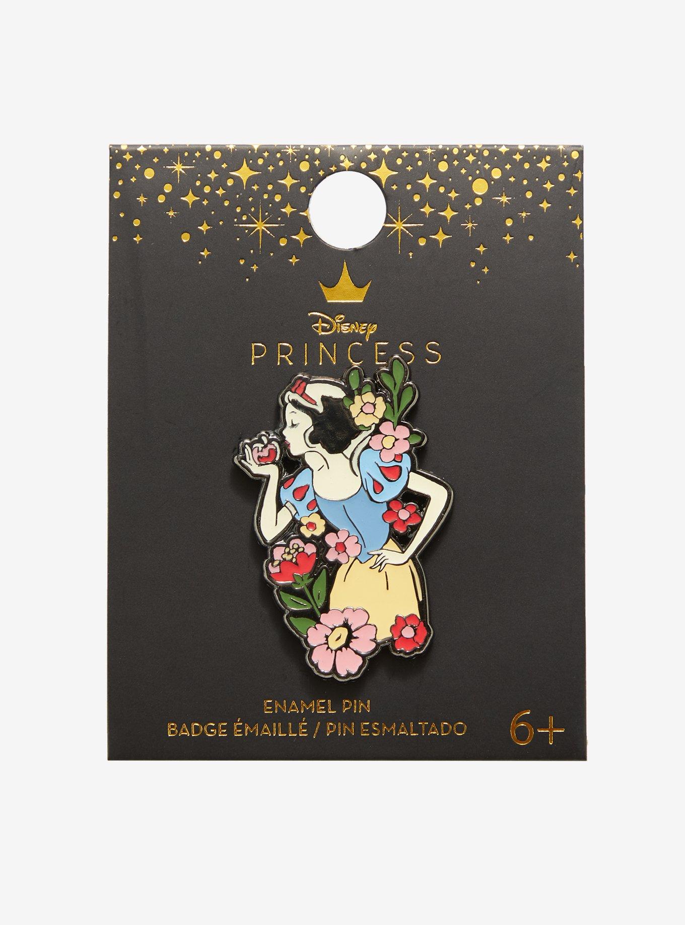 Loungefly Disney Princess Snow White & Apple Floral Enamel Pin - BoxLunch Exclusive, , alternate