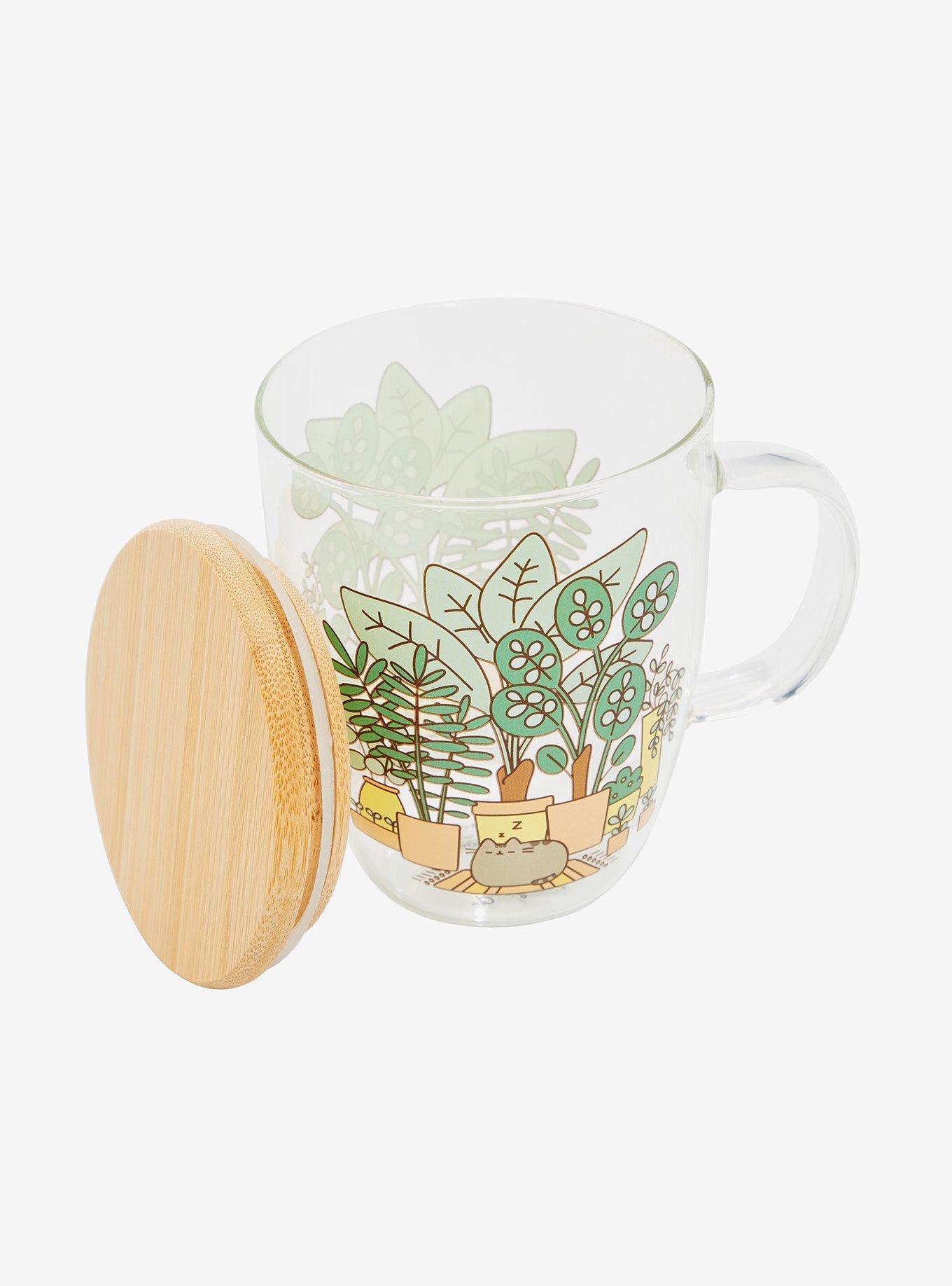 Pusheen House Plants Glass Mug with Lid, , alternate