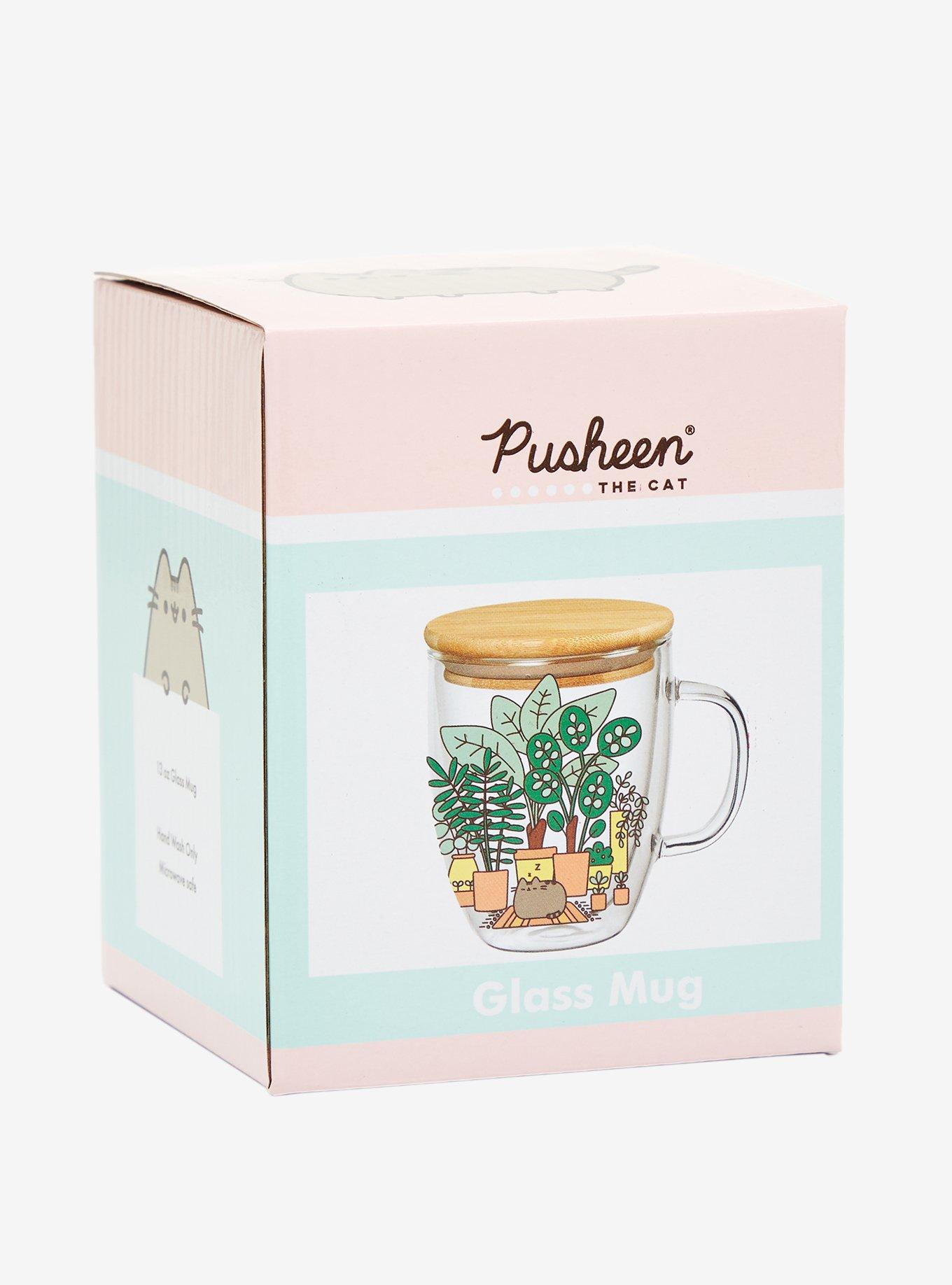 Pusheen House Plants Glass Mug with Lid, , alternate