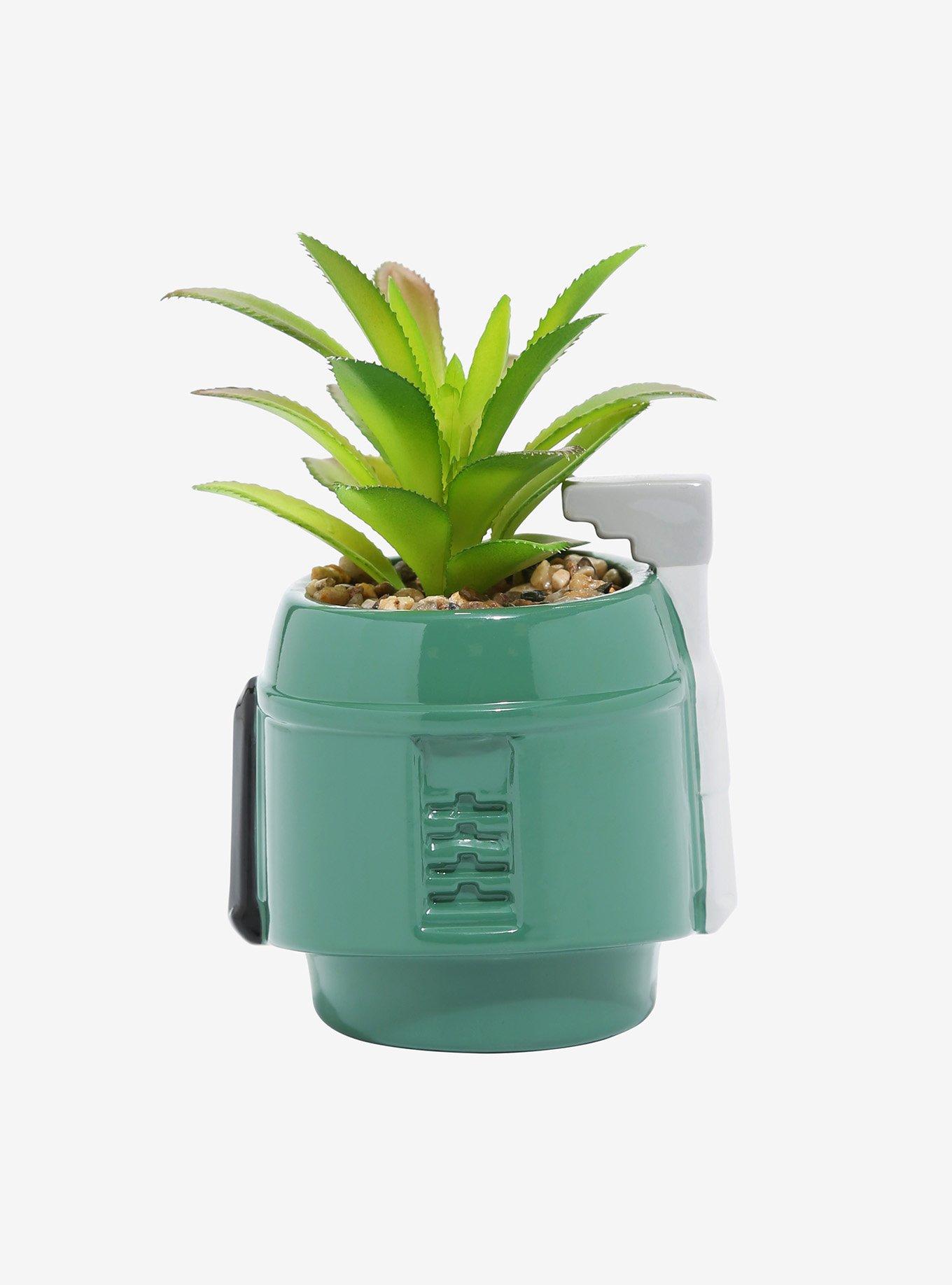 Star Wars Boba Fett Helmet Faux Succulent Planter, , alternate