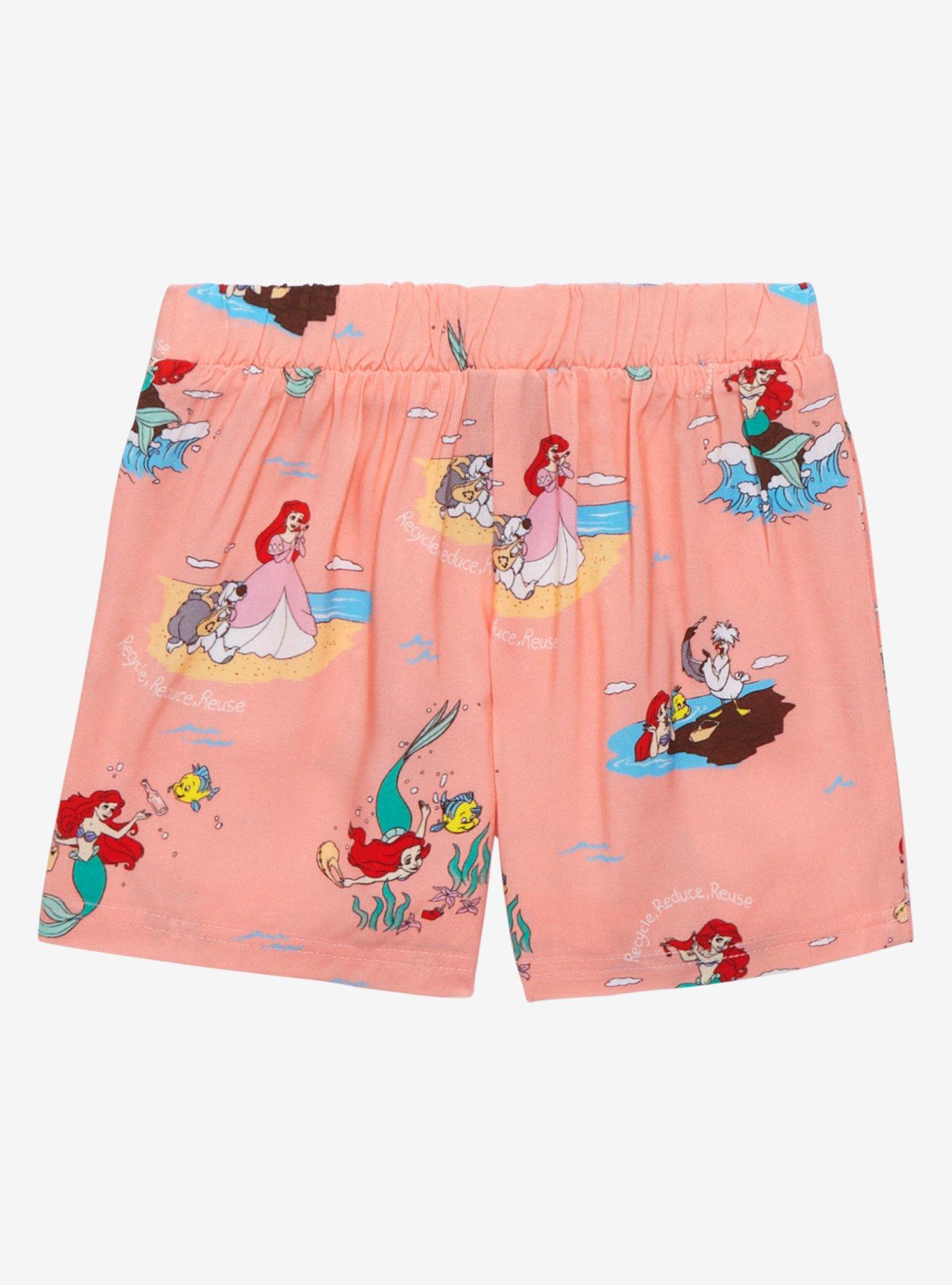 Disney The Little Mermaid Ariel & Friends Scenic Toddler Shorts - BoxLunch Exclusive, LIGHT PINK, alternate