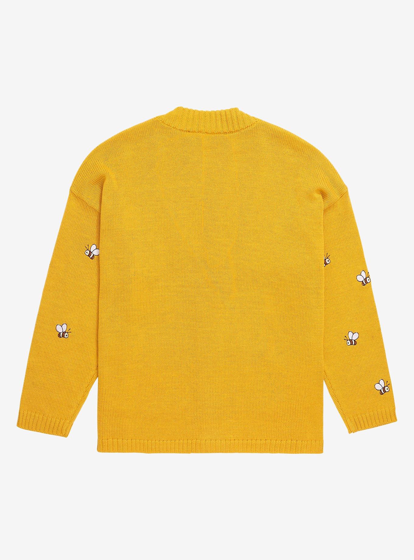 Disney Winnie the Pooh Pooh & Friends Embroidered Women’s Cardigan - BoxLunch Exclusive, MUSTARD, alternate