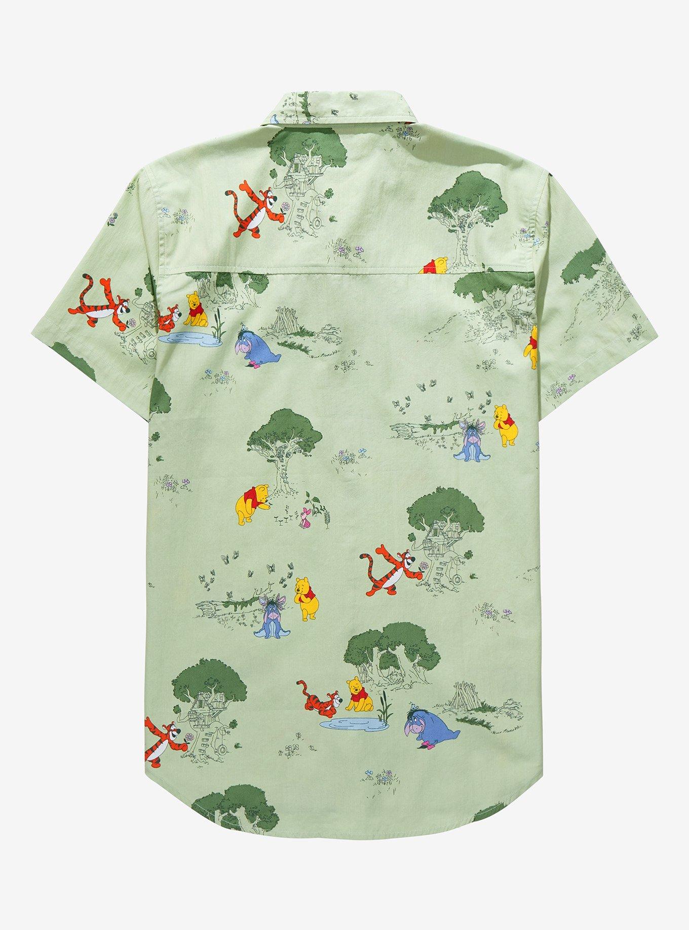 Disney Winnie the Pooh Earth Day Scenic Woven Button-Up - BoxLunch Exclusive, SAGE, alternate
