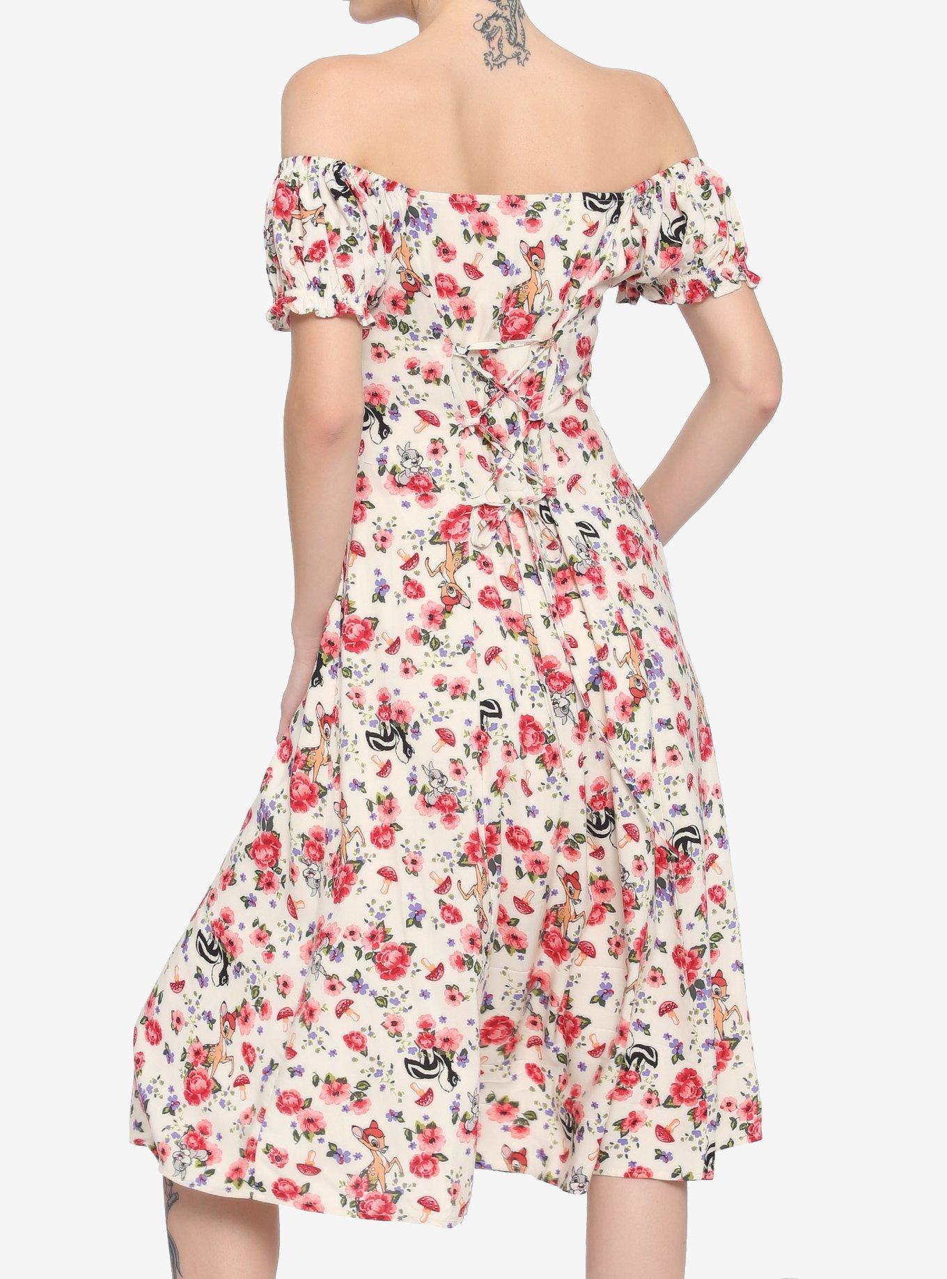 Disney Bambi Floral Puff Sleeve Dress, MULTI, alternate