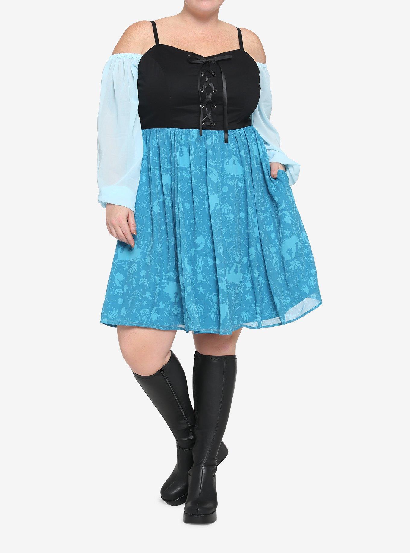 Disney The Little Mermaid Kiss The Girl Dress Plus Size, MULTI, alternate