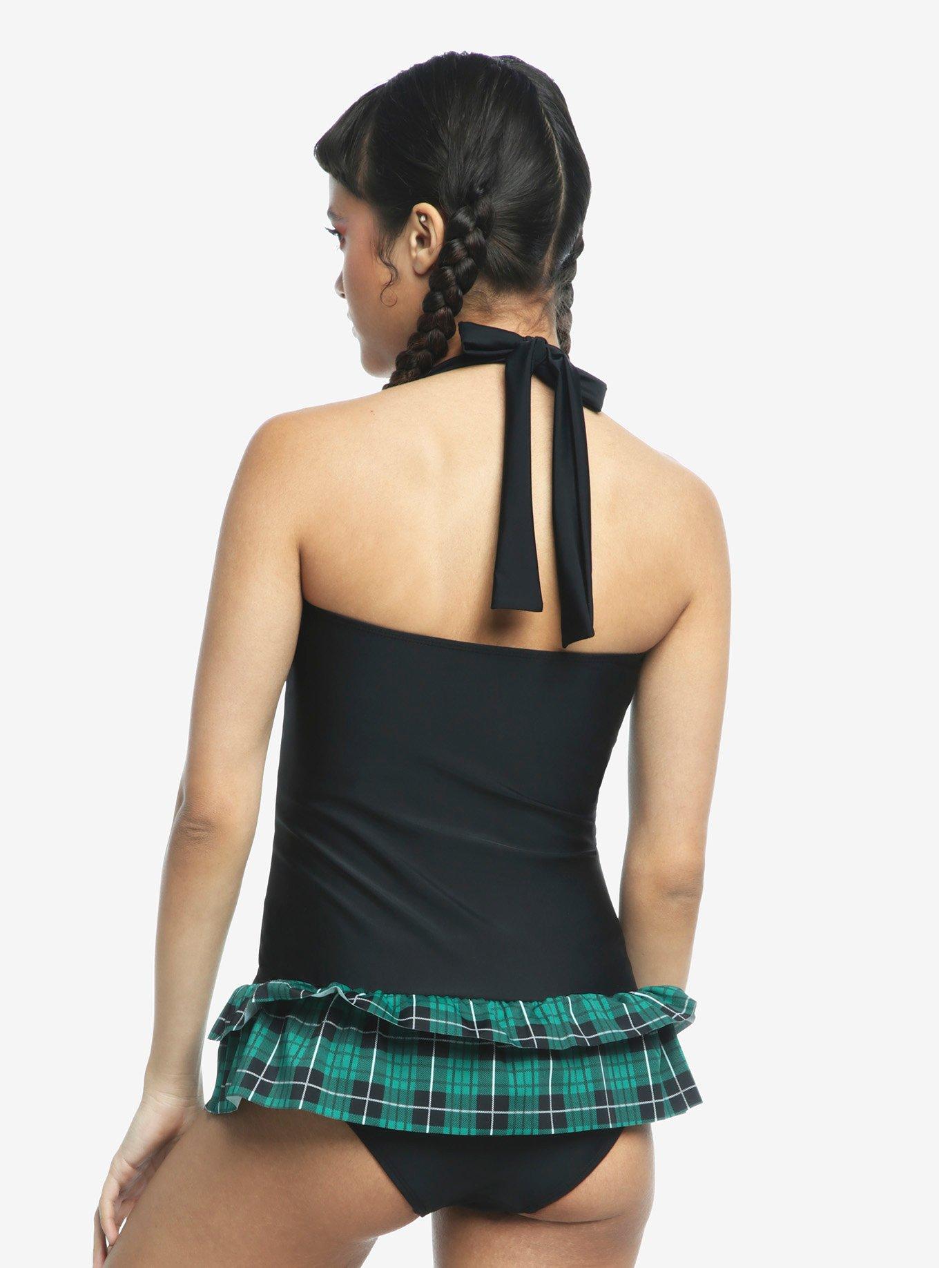Harry Potter Slytherin Plaid Swimsuit, , alternate