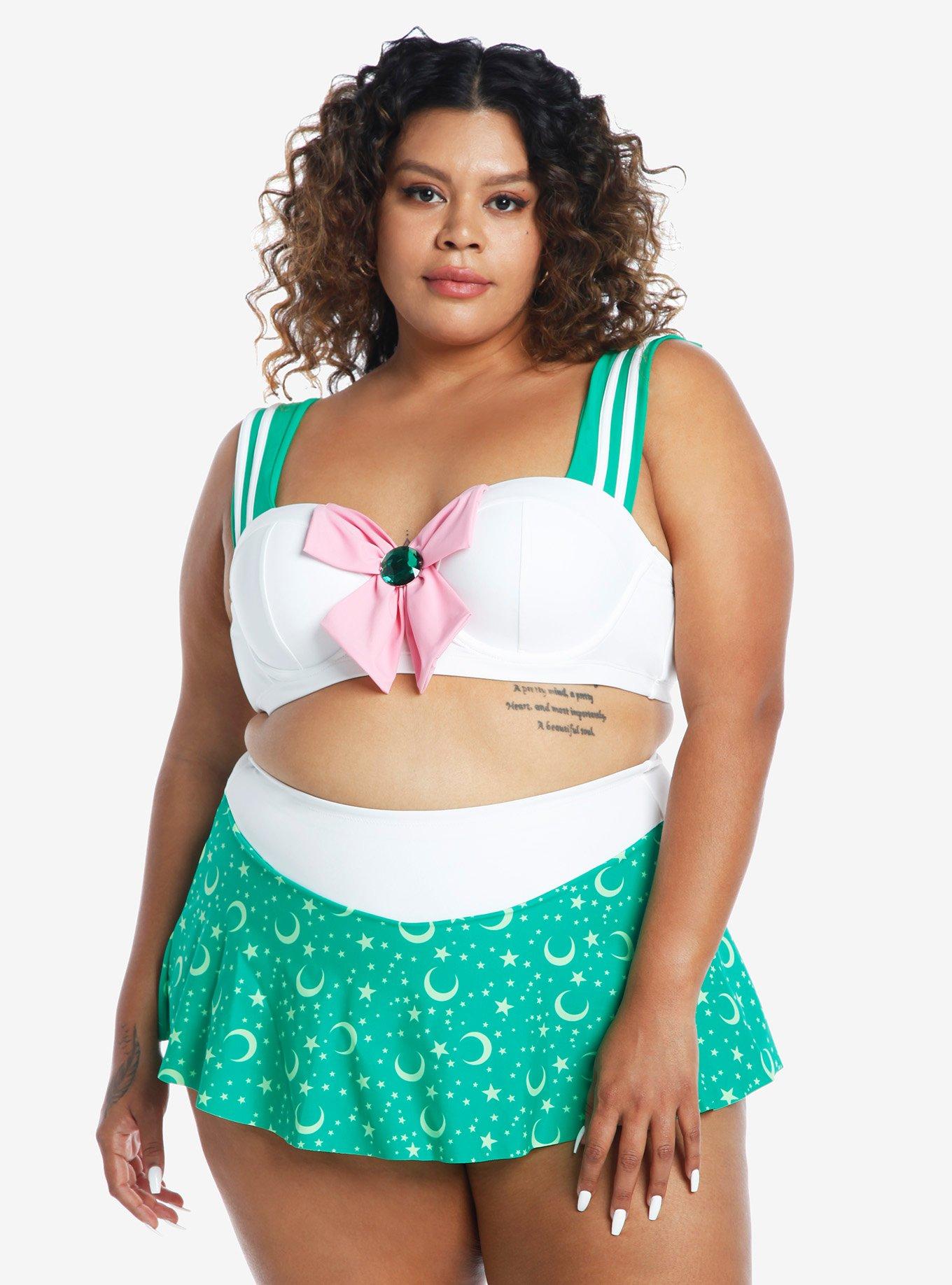 Sailor Moon Sailor Jupiter Cosplay Swim Top Plus Size, MULTI, alternate