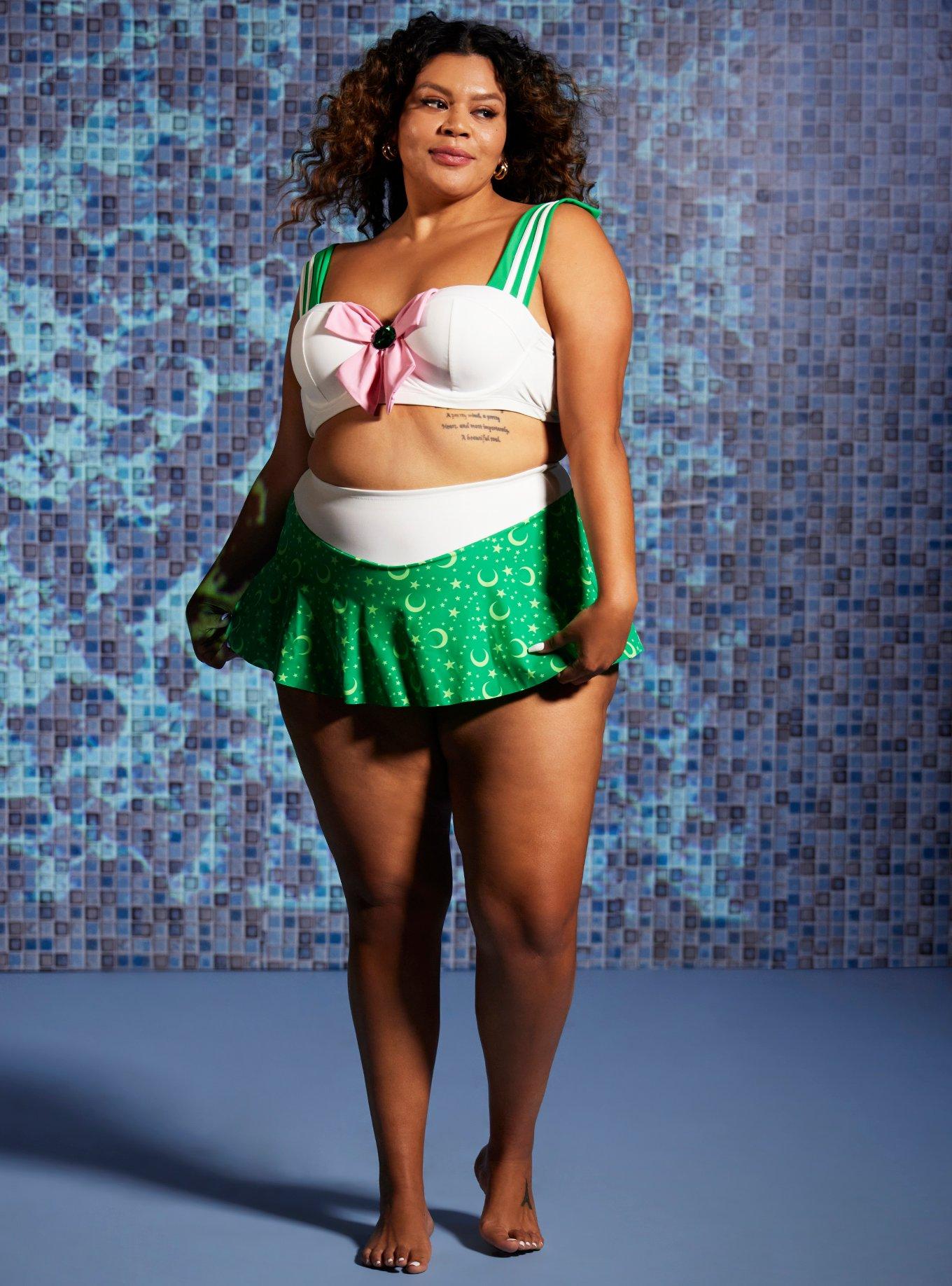 Sailor Moon Sailor Jupiter Cosplay Swim Top Plus Size, MULTI, alternate