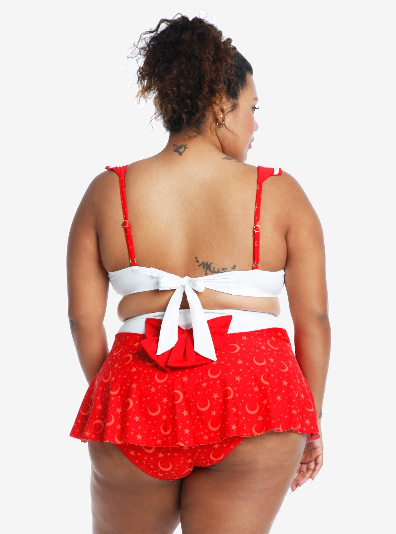 Sailor Moon Sailor Mars Cosplay Swim Top Plus Size, , alternate