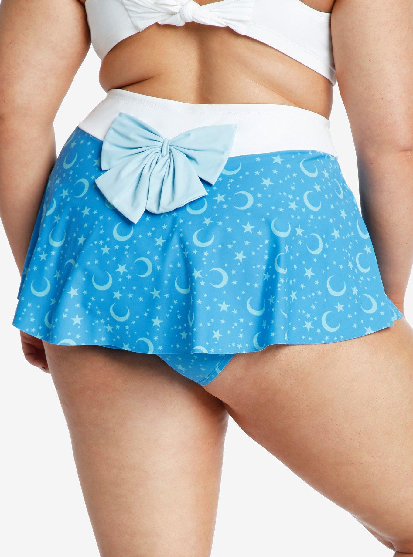 Sailor Moon Sailor Mercury Cosplay Skirted Swim Bottoms Plus Size, , alternate