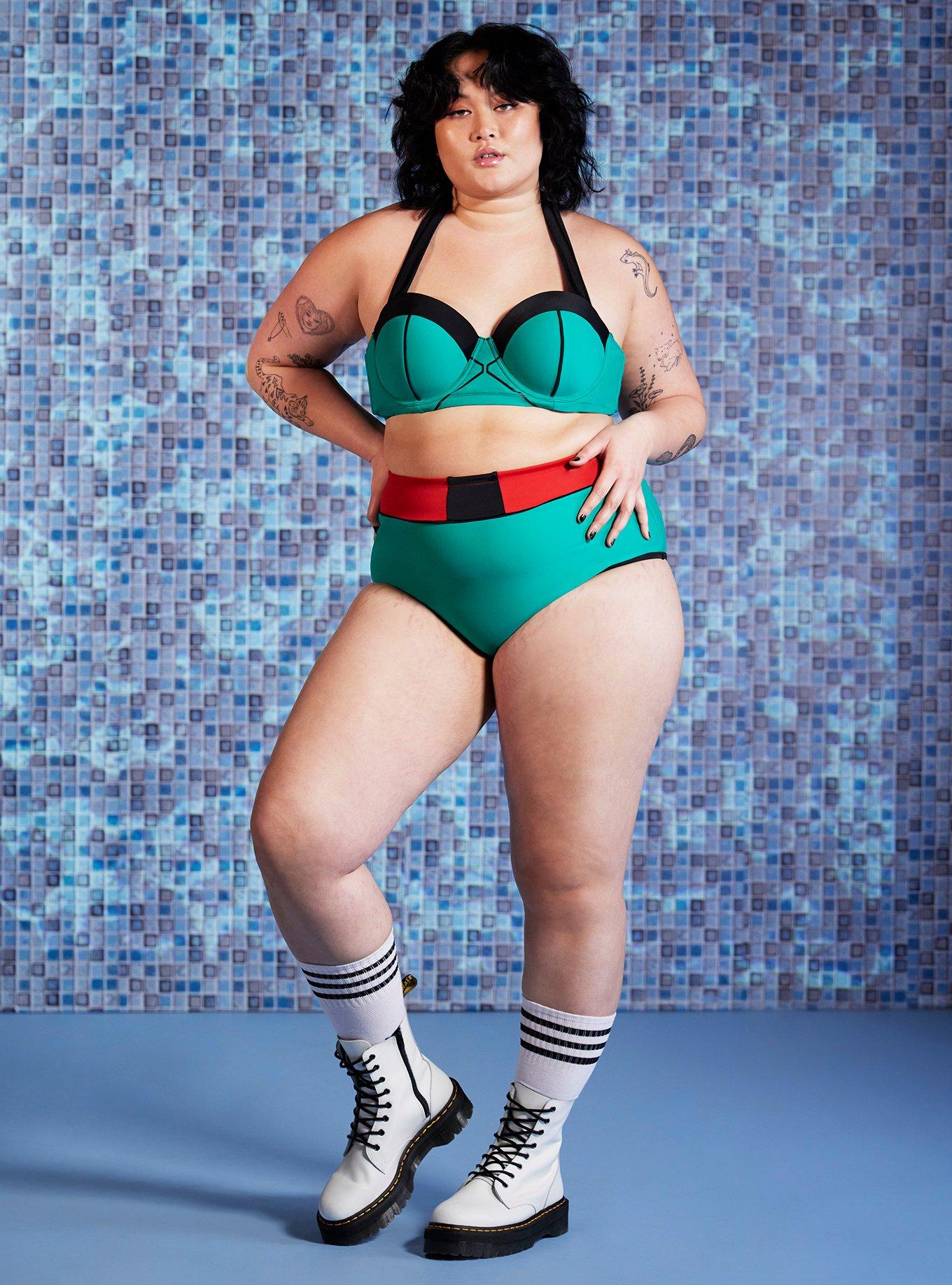My Hero Academia Deku High-Waisted Swim Bottoms Plus Size, MULTI, alternate