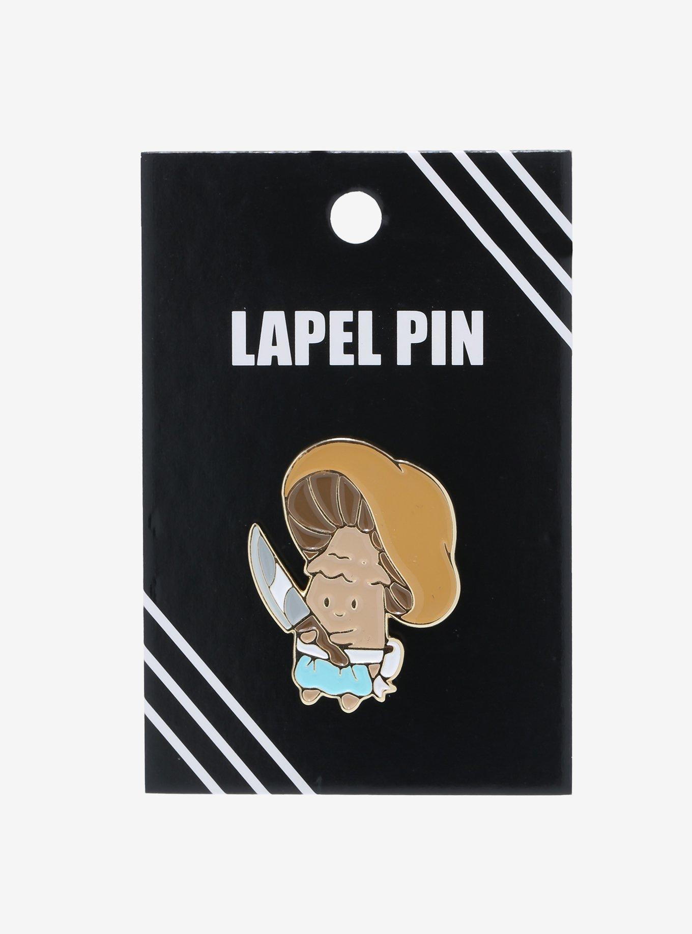 Cute Mushroom With Knife Enamel Pin, , alternate