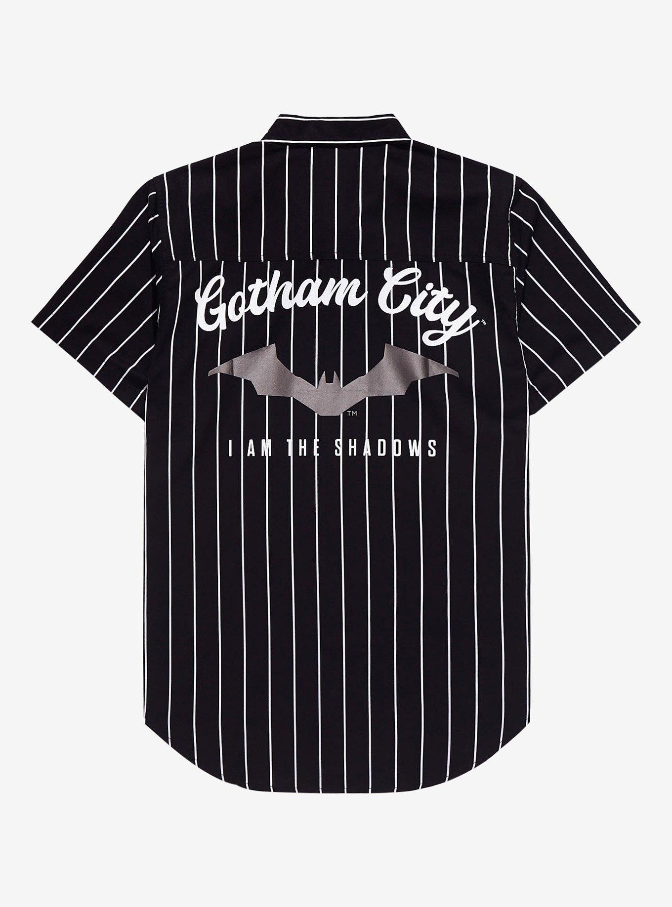 DC Comics The Batman Gotham City Woven Button-Up - BoxLunch Exclusive, BLACK, alternate