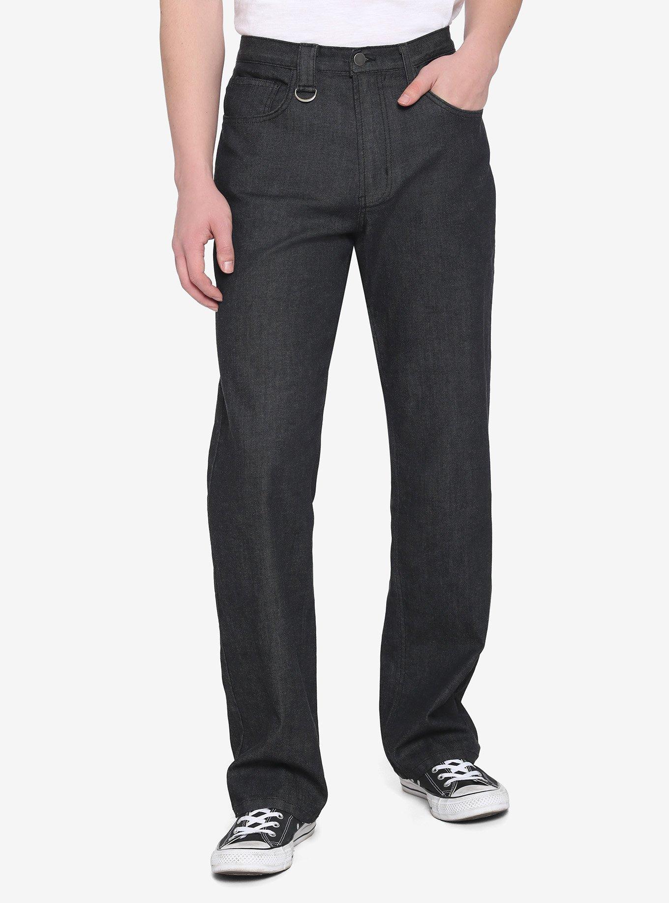 Black Straight Leg Jeans, BLACK, alternate