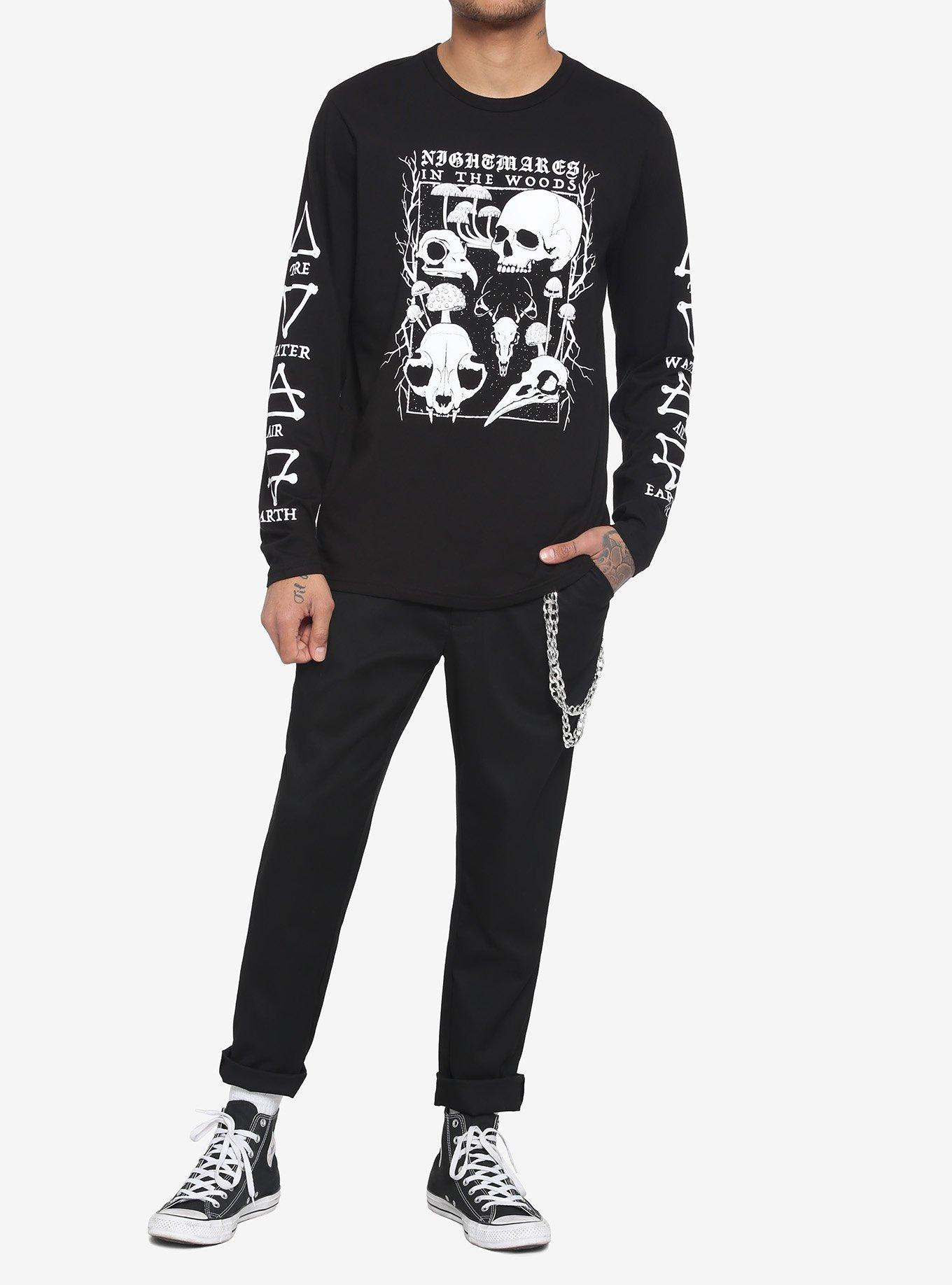 Nightmares In The Woods Long-Sleeve T-Shirt, BLACK, alternate