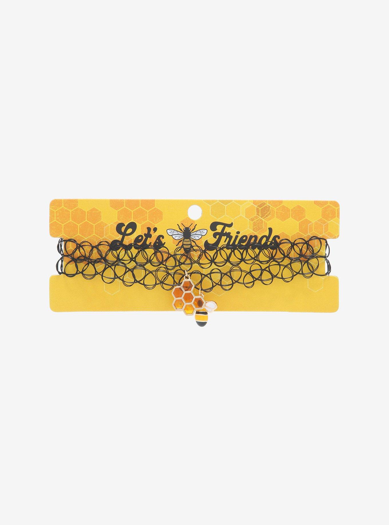 Bee Honeycomb Tattoo Choker Set, , alternate