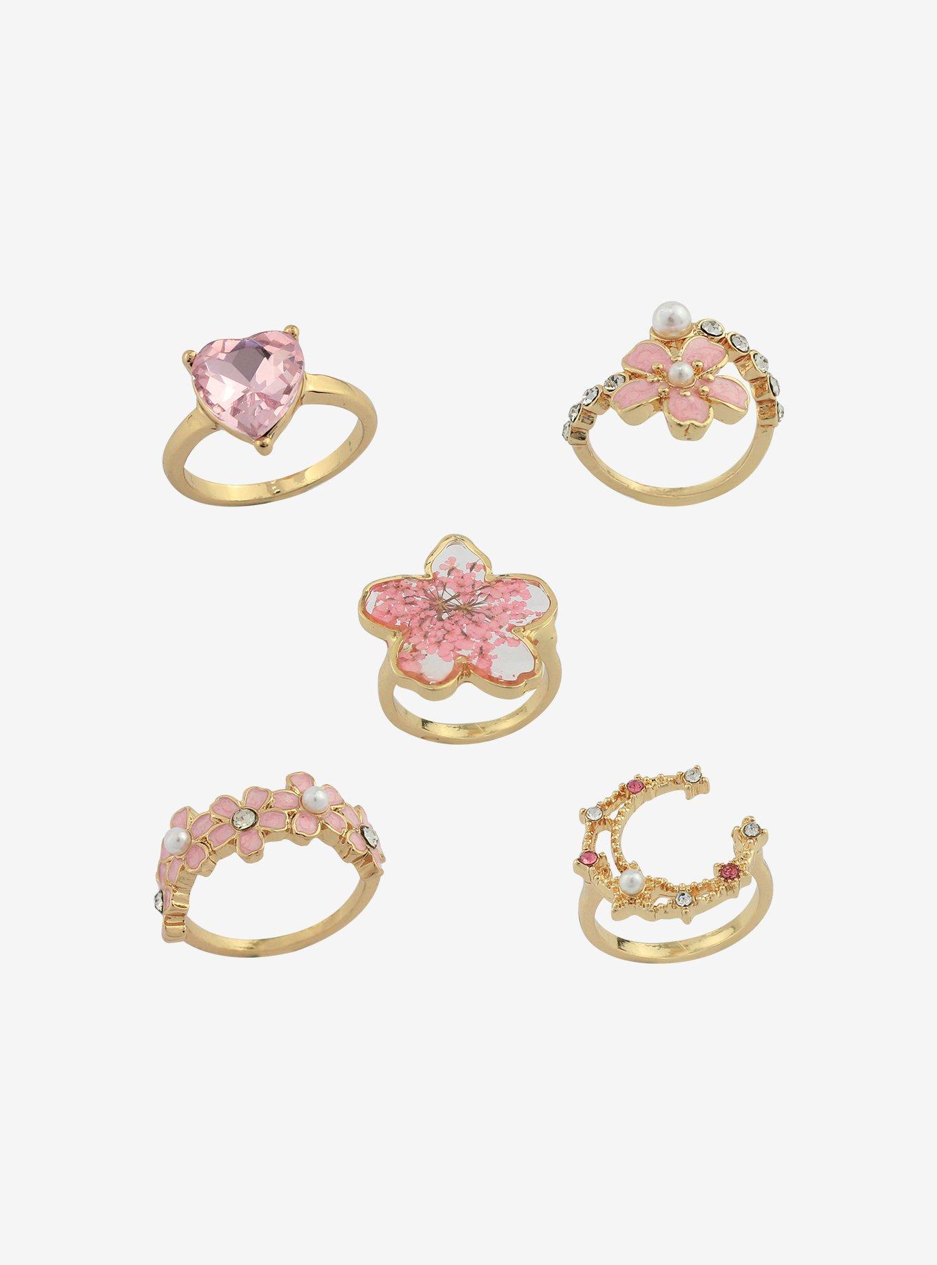 Sakura Sparkle Ring Set
