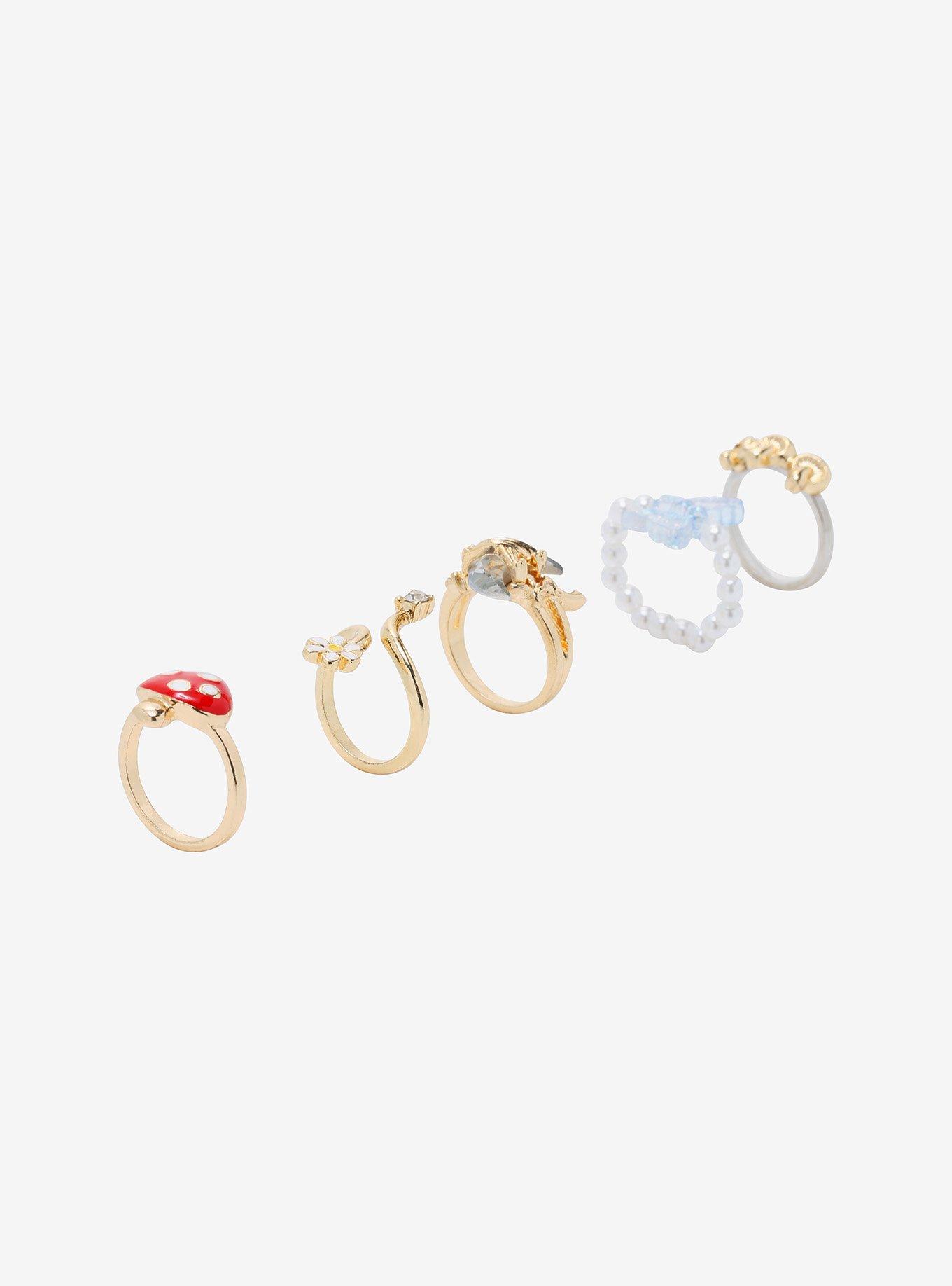 Mushroom Butterfly Ring Set, , alternate
