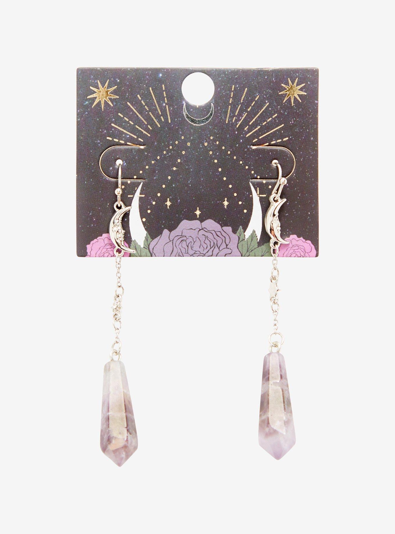 Celestial Amethyst Drop Earrings, , alternate