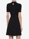 Black Cutout Lace-Up Dress, BLACK, alternate
