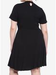 Black Cutout Lace-Up Dress Plus Size, BLACK, alternate