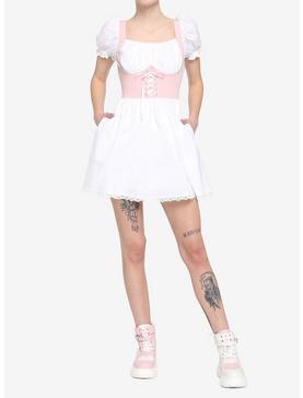 White & Pink Corset Dress, , hi-res
