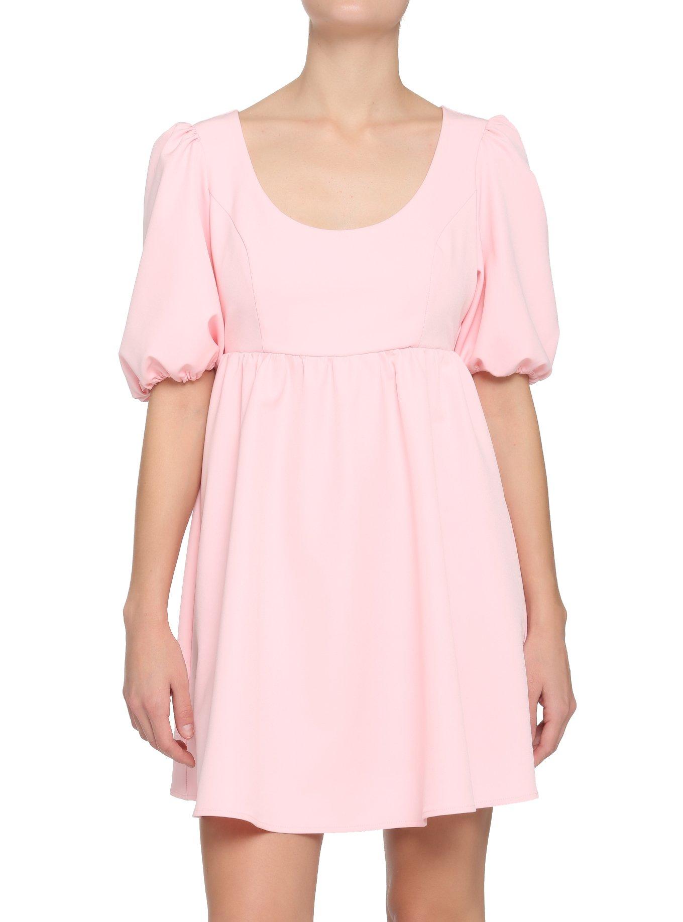 Pink Bow Babydoll Dress, PINK, alternate