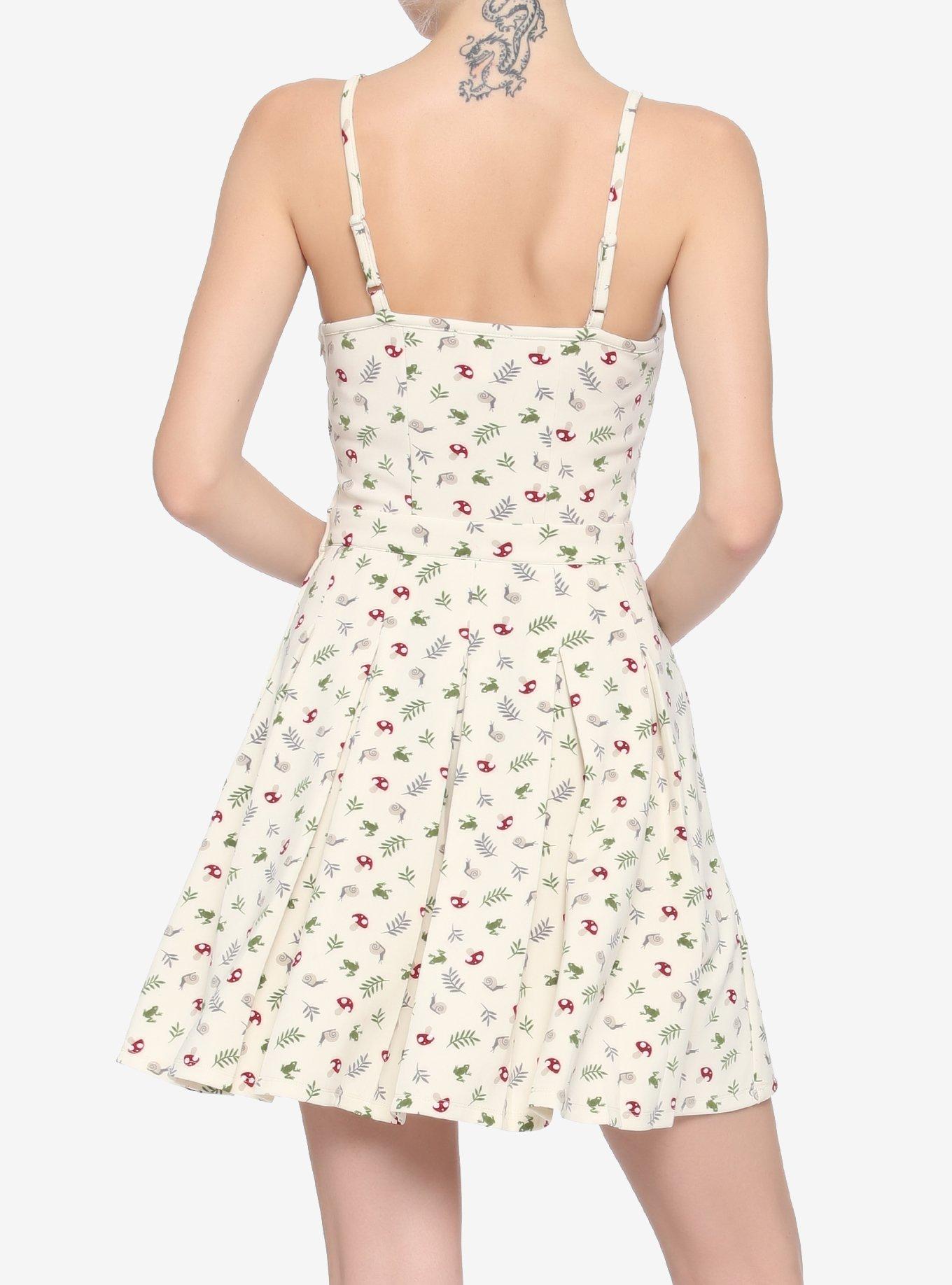 Ivory Frog & Mushroom Lace-Up Dress, IVORY, alternate
