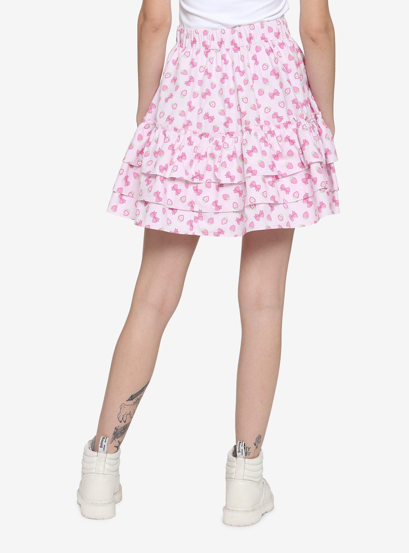 Strawberry & Bows Petticoat Skirt, PINK, alternate