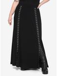 Black Hook-And-Eye Maxi Skirt Plus Size, BLACK, alternate