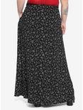 Woodland Button-Up Front Maxi Skirt Plus Size, BLACK, alternate