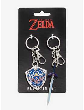 Nintendo The Legend of Zelda Hylian Shield & Master Sword Keychain Set - BoxLunch Exclusive, , hi-res