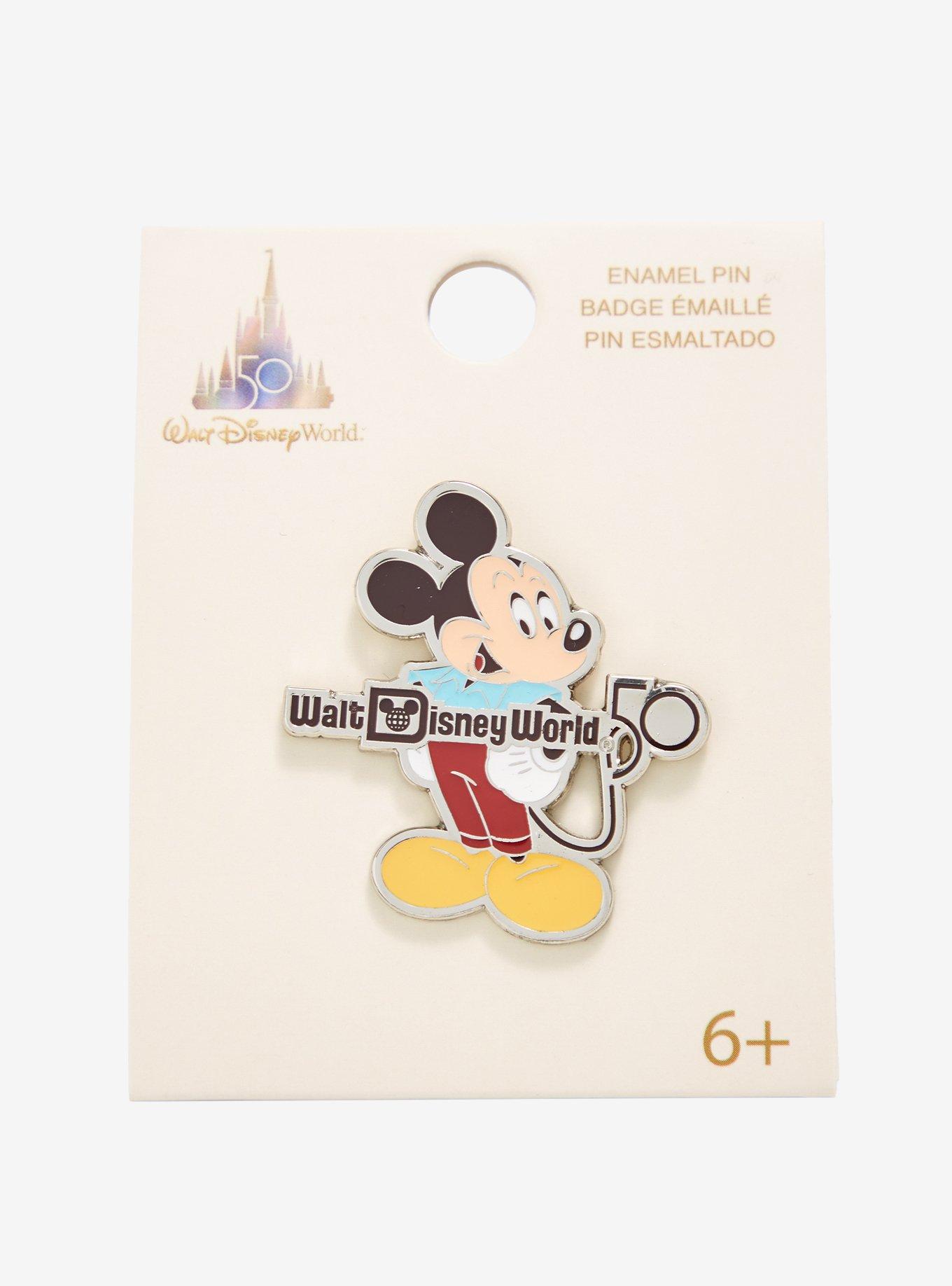 Loungefly Disney Walt Disney World 50th Anniversary Mickey Mouse & Logo Enamel Pin - BoxLunch Exclusive, , alternate