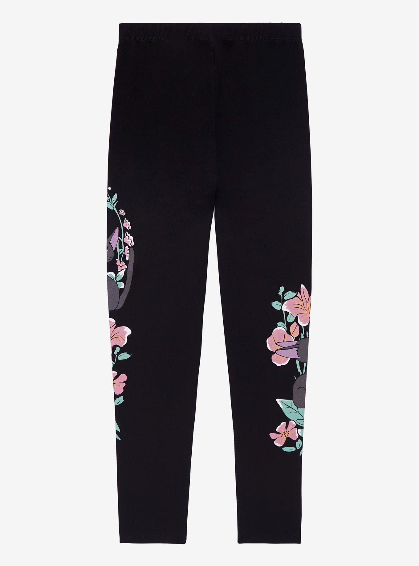 Studio Ghibli Kiki's Delivery Service Jiji Floral Leggings Plus Size ...