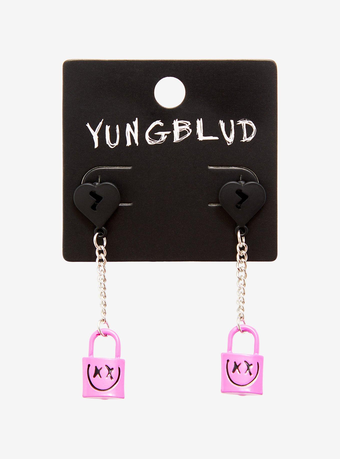 Yungblud Padlock Drop Earrings, , alternate