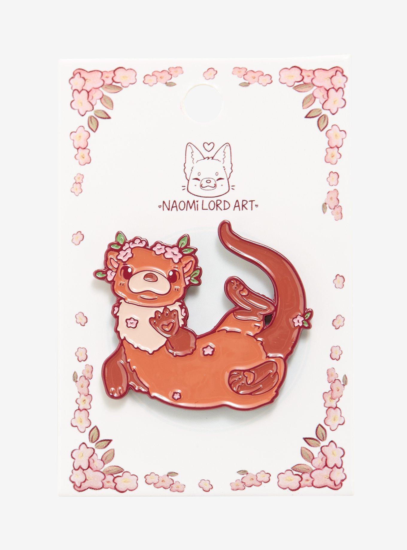 Sakura Blossom Otter Enamel Pin By Naomi Lord Art, , alternate