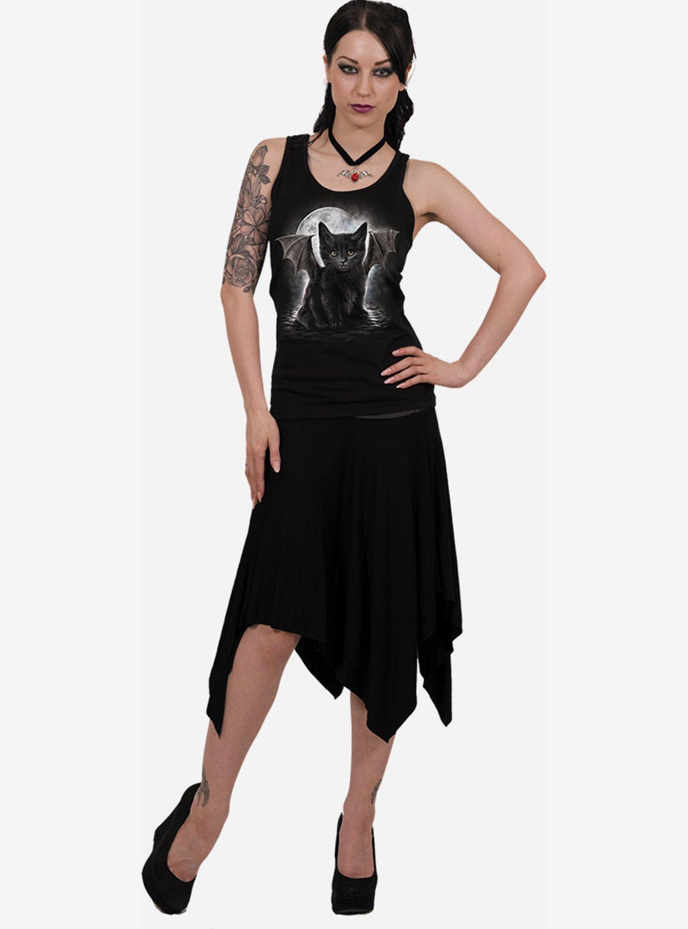 Bat Cat Racerback Tank, BLACK, alternate