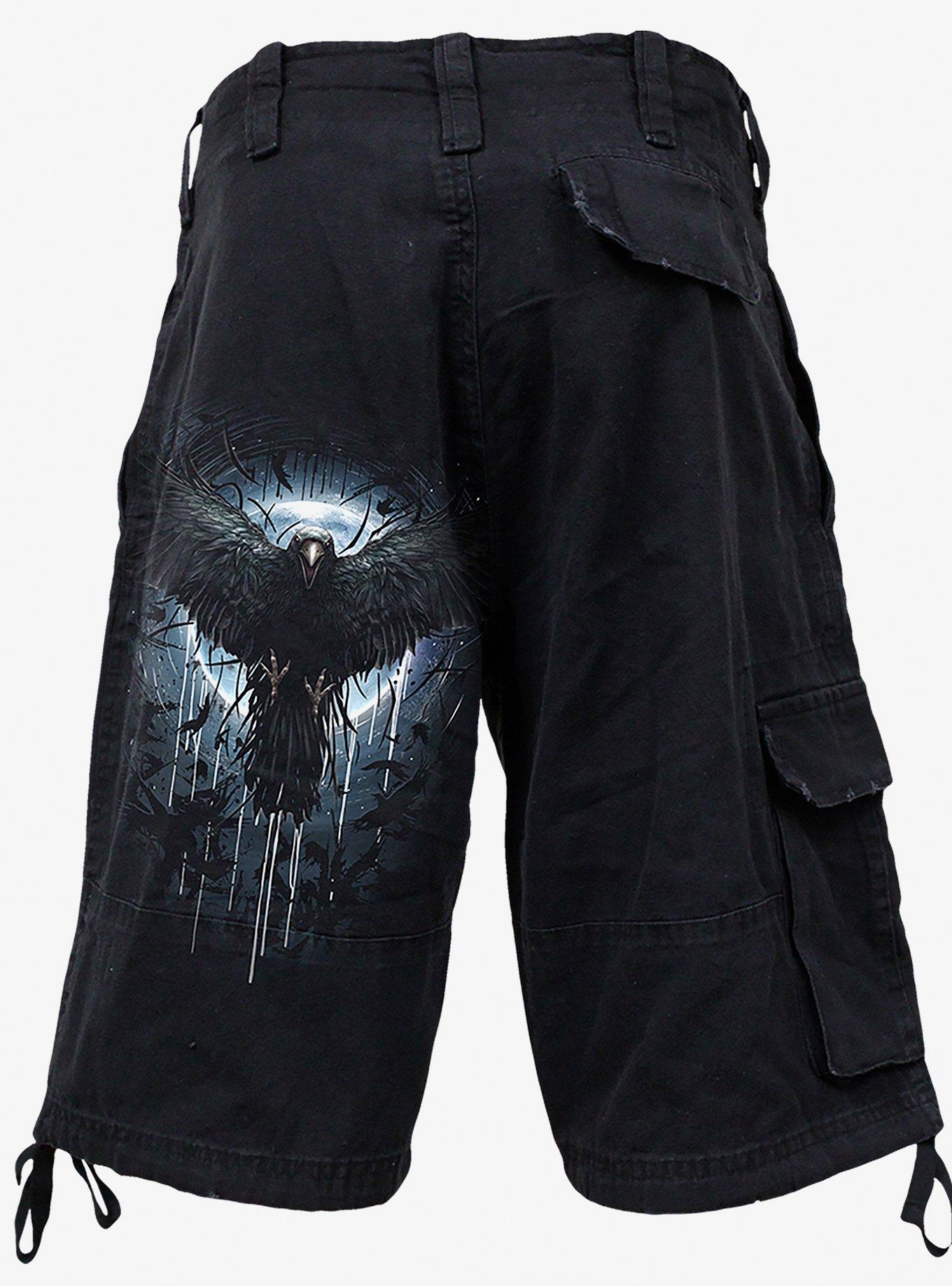 Crow Moon Vintage Cargo Shorts, BLACK, alternate