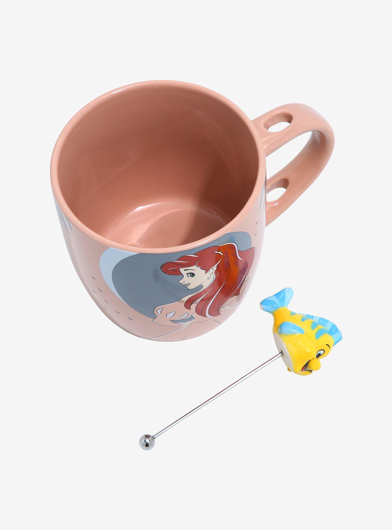 Disney The Little Mermaid Ariel Mug With Figural Flounder Stirrer, , alternate