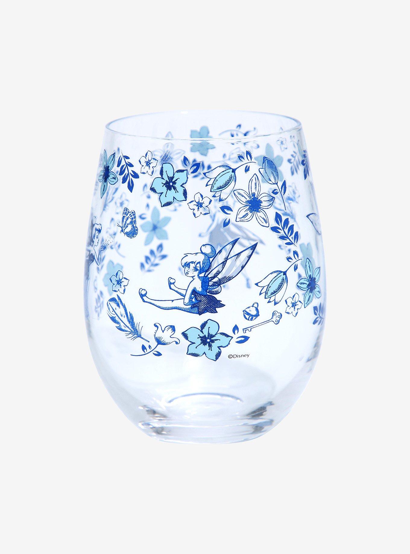Disney Peter Pan Tinker Bell Floral Pose Wine Glass, , alternate