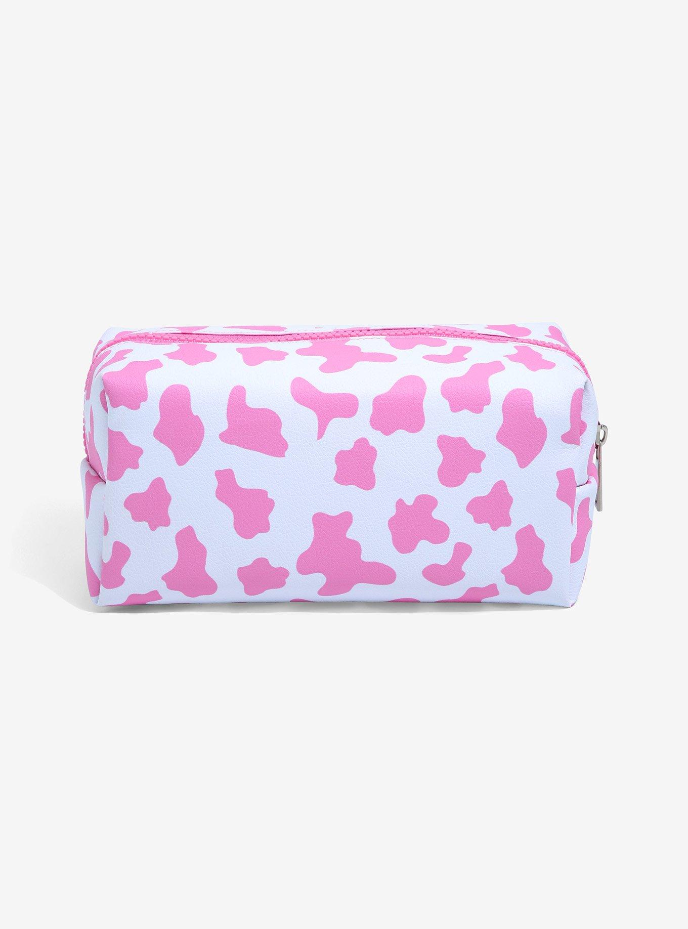 Pink Cow Print Makeup Bag, , alternate