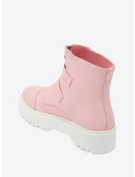 Pastel Pink Heart Combat Boots, , hi-res