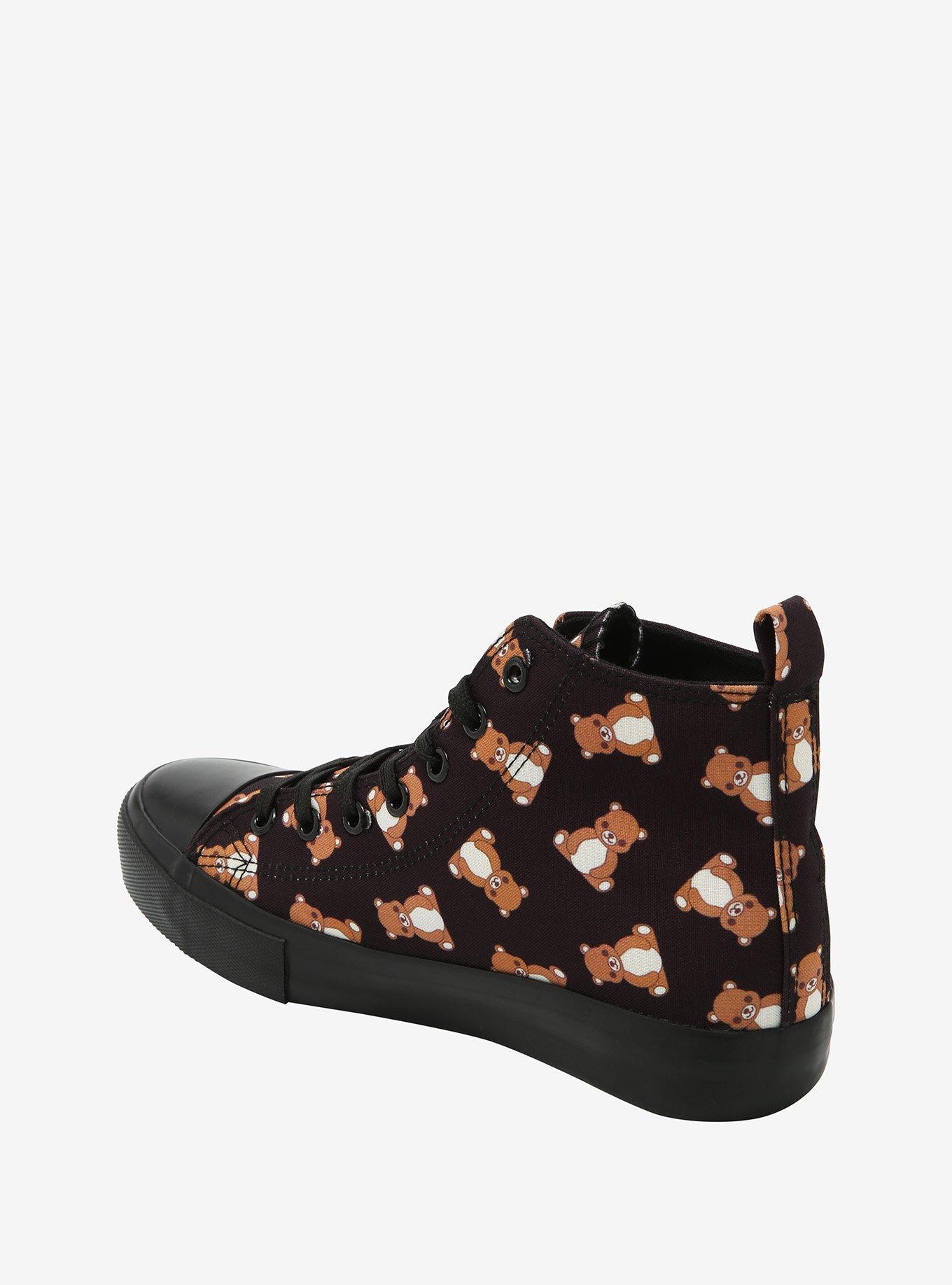 Black Teddy Bear Hi-Top Sneakers, MULTI, alternate