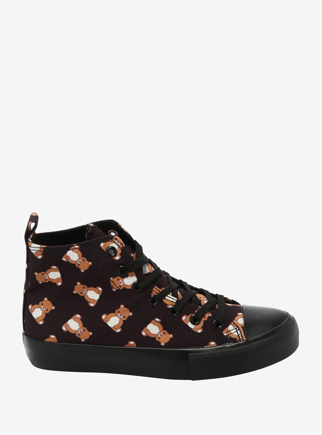 Black Teddy Bear Hi-Top Sneakers, MULTI, alternate