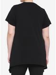 Moon Phase Shark Bite Girls T-Shirt Plus Size, BLACK, alternate