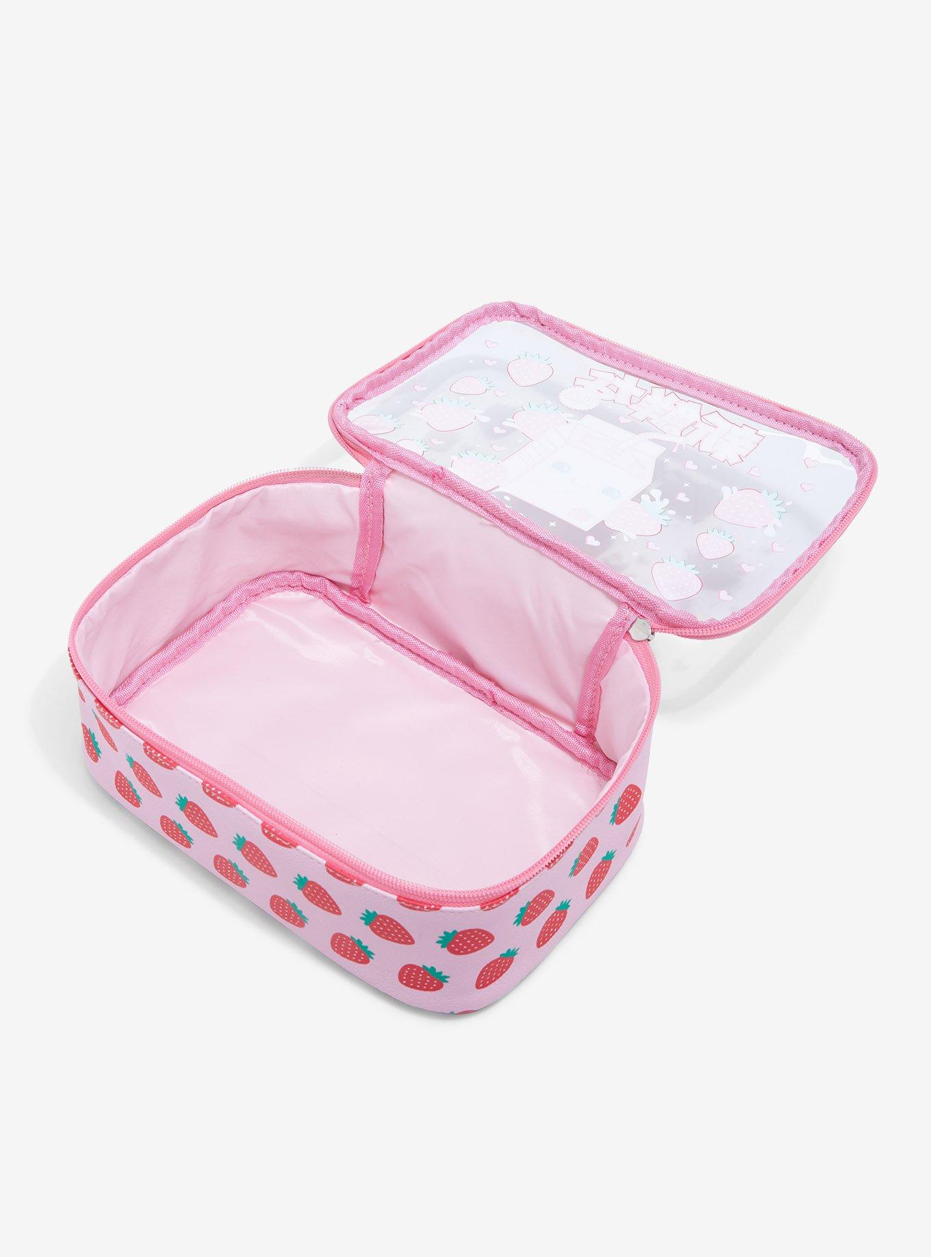 Kawaii Strawberry Milk Makeup Bag, , alternate